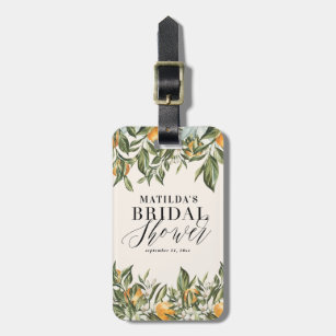 Rustic citrus blossom botanical floral modern chic luggage tag