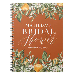Rustic citrus bridal shower botanical floral chic  notebook