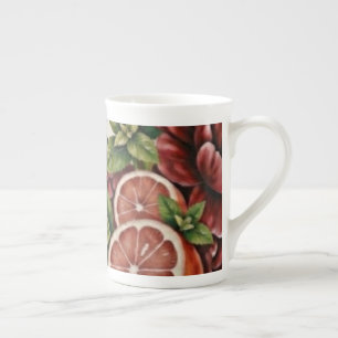 Rustic Citrus Floral summer  Bridal Shower Bone China Mug