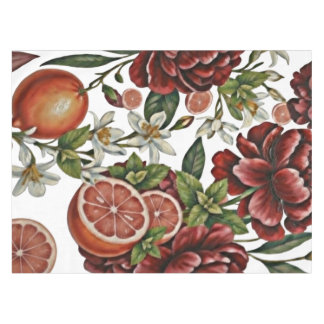 Rustic Citrus Floral summer Tablecloth