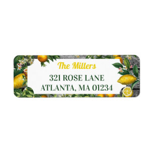 Rustic Citrus Garden Return Address Label