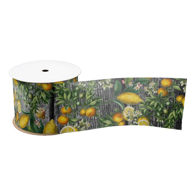 Rustic Citrus Garden Satin Ribbon (Spool)