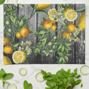 Rustic Citrus Garden Tea Towel