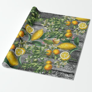 Rustic Citrus Garden Wrapping Paper