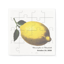 Rustic Citrus Lemon Jigsaw Puzzle Wedding