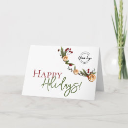 Rustic Citrus & Pine Corporate Custom Holiday 