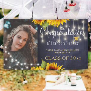 Rustic class of 2021 sunflower congrats grad PHOTO Banner
