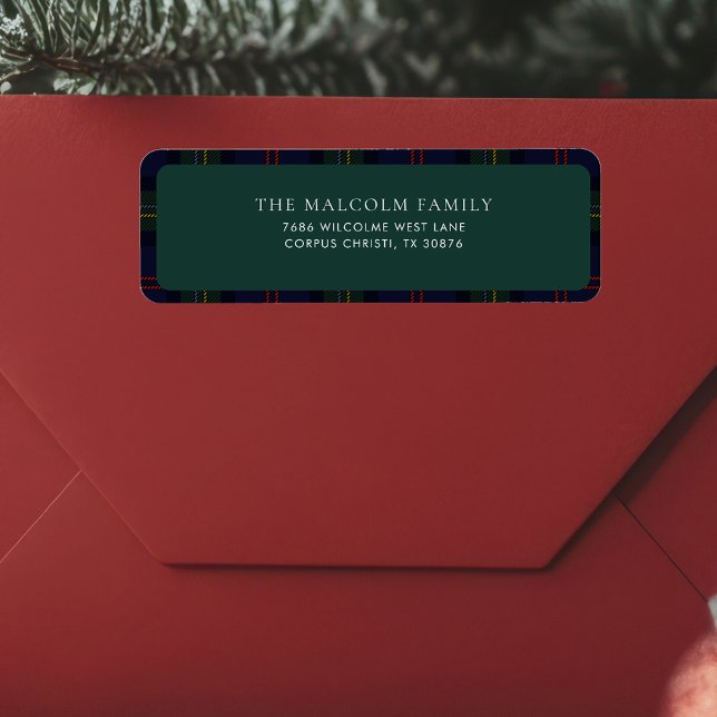 Rustic Classic Tartan Return Address Label (Plaid Malcolm Tartan Return Address Label)