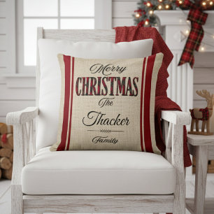 Rustic Classic Vintage Merry Christmas Cushion