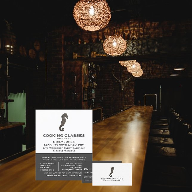 Rustic Clay Seahorse, Seafood, Cooking Classes Flyer (Creator Uploaded)