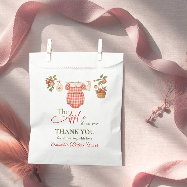 Rustic Clothesline Apple Locally Grown Baby Shower Favour Bag (Creator Uploaded)