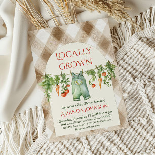 Rustic Clothesline Farm Locally Grown Baby Shower Invitation