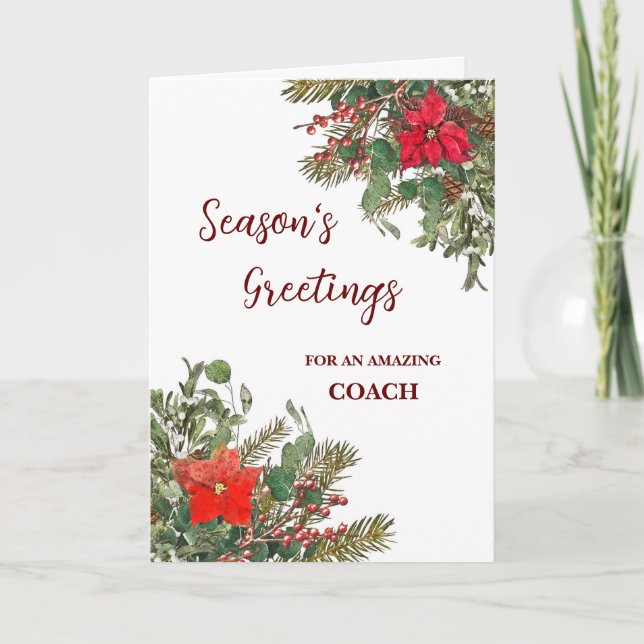 Rustic Coach Christmas Holiday Card (Front)