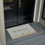 Rustic Coastal Christmas Beach Doormat<br><div class="desc">A beach themed door mat for your coastal Christmas decor. Pretty doormat for your beach house. Personalize it with your family name. Designed by Blackberry Boulevard.</div>