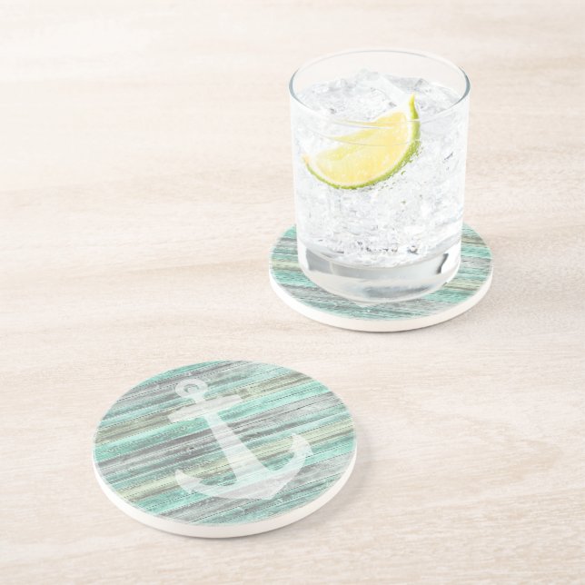 Rustic Coastal Decor Anchor Coaster (Side)