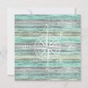 Rustic Coastal Decor Compass Card