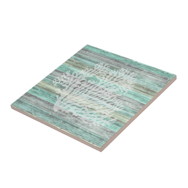 Rustic Coastal Decor Coral Ceramic Tile (Side)