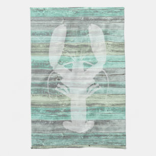 Rustic Coastal Decor Lobster Tea Towel
