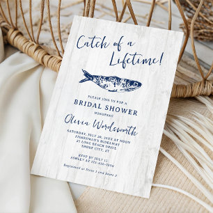 Rustic Coastal Fisherman Aesthetic Bridal Shower Invitation
