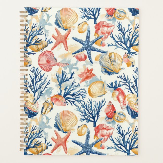 Rustic Coastal - Seashells, Starfish, Reef (10) Planner (Front)