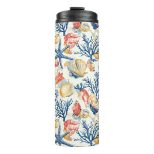 Rustic Coastal - Seashells, Starfish, Reef (10) Thermal Tumbler
