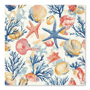 Rustic Coastal - Seashells, Starfish, Reef (10) Wallpaper