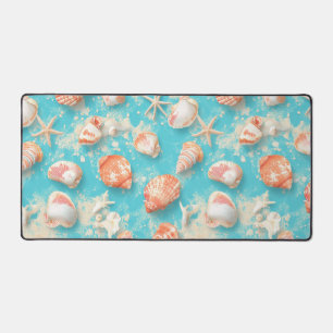 Rustic Coastal - Seashells, Starfish, Reef (11) Desk Mat