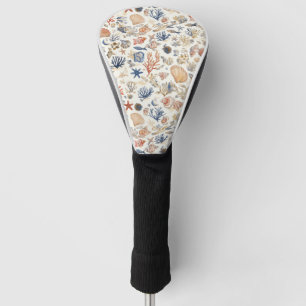 Rustic Coastal - Seashells, Starfish, Reef (12) Golf Head Cover