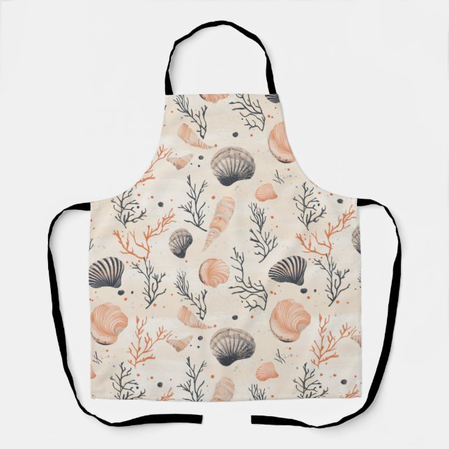 Rustic Coastal - Seashells, Starfish, Reef (13) Apron (Front)