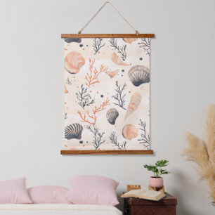 Rustic Coastal - Seashells, Starfish, Reef (13) Hanging Tapestry