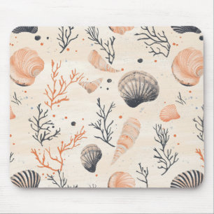 Rustic Coastal - Seashells, Starfish, Reef (13) Mouse Pad