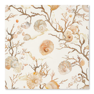 Rustic Coastal - Seashells, Starfish, Reef (14) Wallpaper