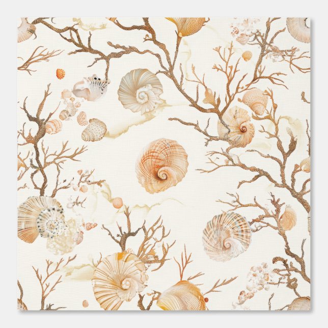 Rustic Coastal - Seashells, Starfish, Reef (14) Wallpaper (Front)