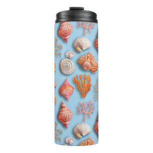 Rustic Coastal - Seashells, Starfish, Reef (15) Thermal Tumbler