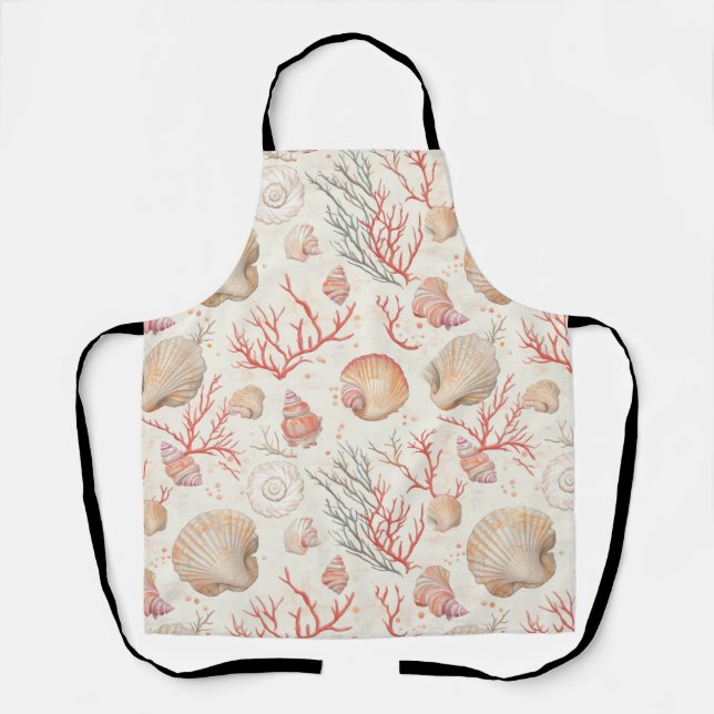 Rustic Coastal - Seashells, Starfish, Reef (16) Apron (Front)
