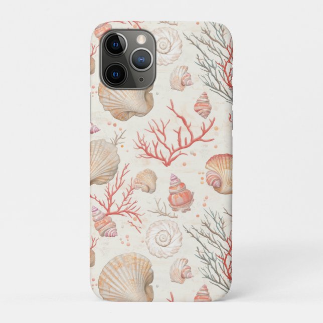 Rustic Coastal - Seashells, Starfish, Reef (16) Case-Mate iPhone Case (Back)