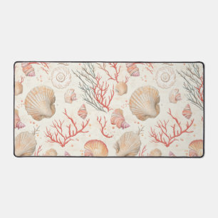 Rustic Coastal - Seashells, Starfish, Reef (16) Desk Mat