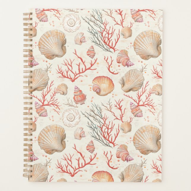 Rustic Coastal - Seashells, Starfish, Reef (16) Planner (Front)