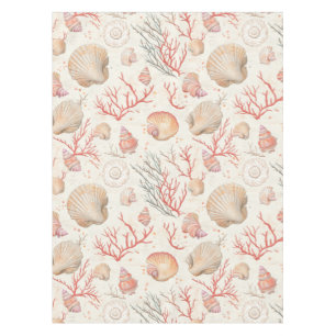 Rustic Coastal - Seashells, Starfish, Reef (16) Tablecloth