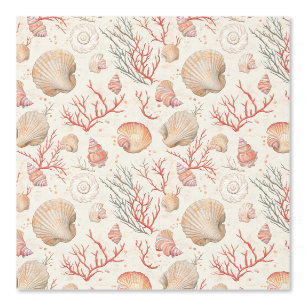 Rustic Coastal - Seashells, Starfish, Reef (16) Wallpaper