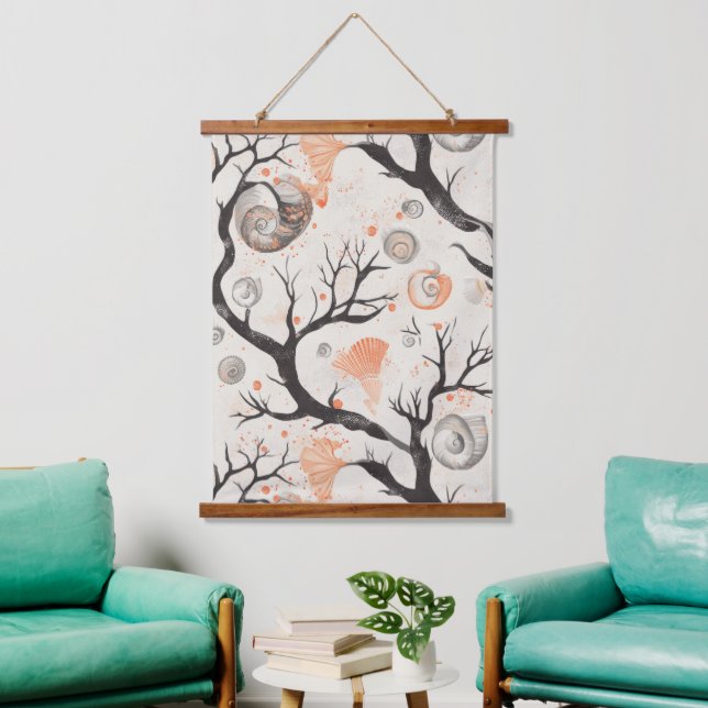 Rustic Coastal - Seashells, Starfish, Reef (17) Hanging Tapestry (Living Room)