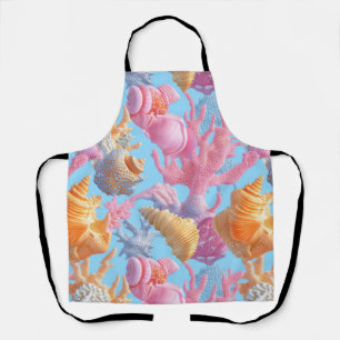 Rustic Coastal - Seashells, Starfish, Reef (18) Apron