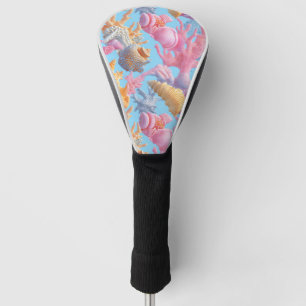 Rustic Coastal - Seashells, Starfish, Reef (18) Golf Head Cover