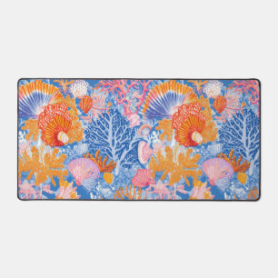 Rustic Coastal - Seashells, Starfish, Reef (19) Desk Mat