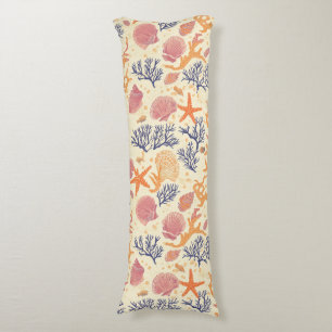 Rustic Coastal - Seashells, Starfish, Reef (1) Body Cushion