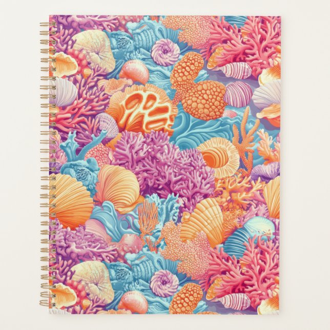 Rustic Coastal - Seashells, Starfish, Reef (20) Planner (Front)