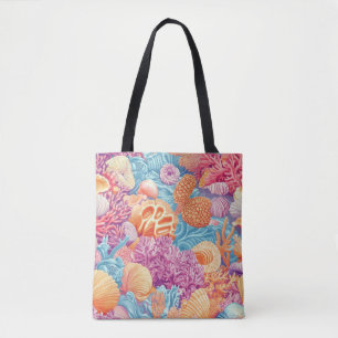 Rustic Coastal - Seashells, Starfish, Reef (20) Tote Bag