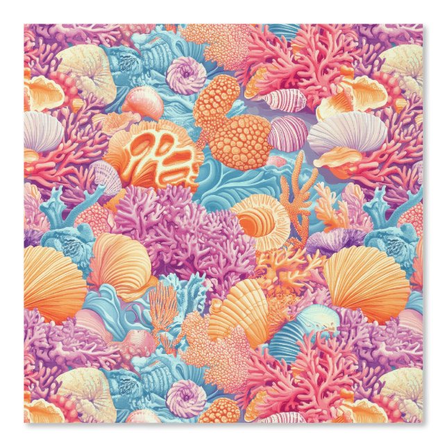 Rustic Coastal - Seashells, Starfish, Reef (20) Wallpaper (Front)