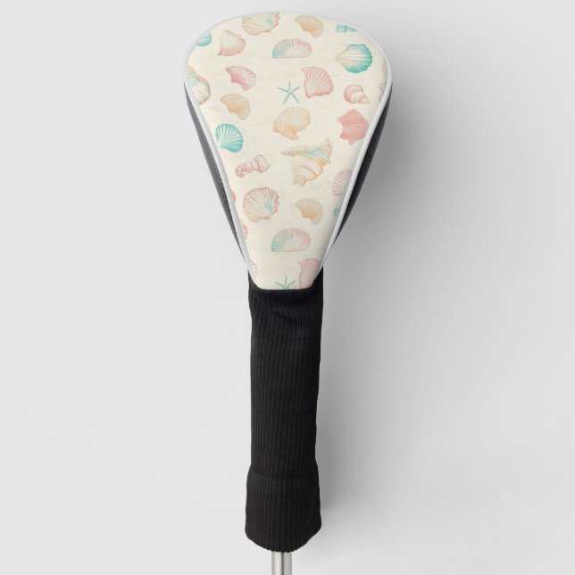 Rustic Coastal - Seashells, Starfish, Reef (22) Golf Head Cover (Front)