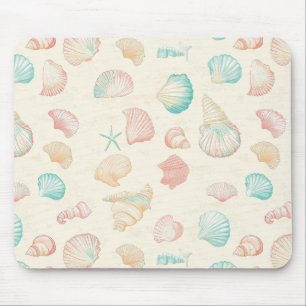 Rustic Coastal - Seashells, Starfish, Reef (22) Mouse Pad